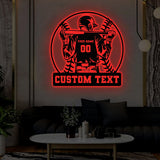 Custom Baseball Metal Wall Art LED Light, Personalized Softball Player Name Sign, Baseball Lover, Sports Room Decor, Kids Room Decor