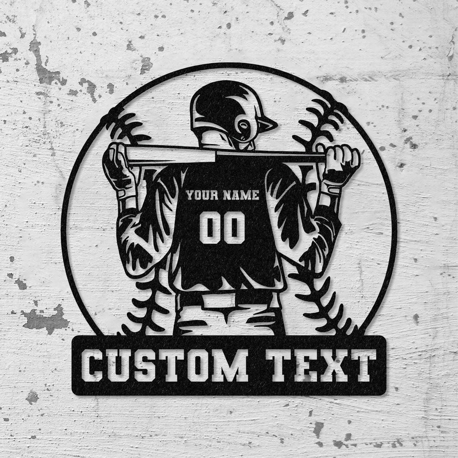 Custom Baseball Metal Wall Art LED Light, Personalized Softball Player Name Sign, Baseball Lover, Sports Room Decor, Kids Room Decor