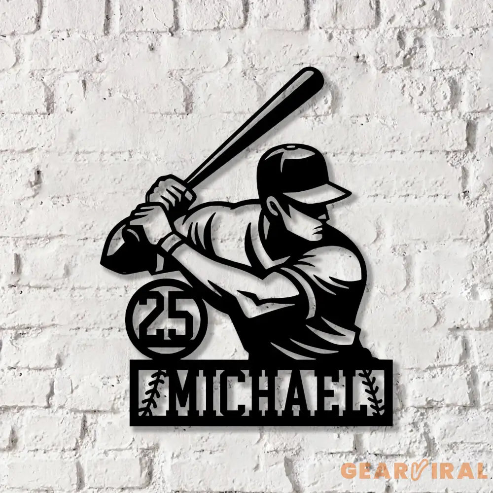 Custom Baseball Metal Wall Art LED Light Personalized Softball Player Name Sign Softball Player Name Sign Decor Vs3
