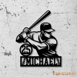 Custom Baseball Metal Wall Art LED Light Personalized Softball Player Name Sign Softball Player Name Sign Decor Vs3