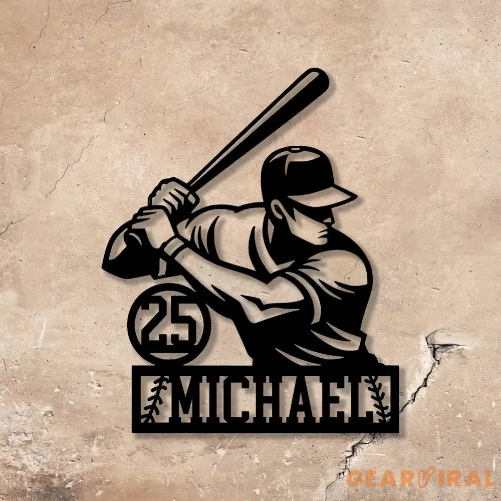 Custom Baseball Metal Wall Art LED Light Personalized Softball Player Name Sign Softball Player Name Sign Decor Vs3