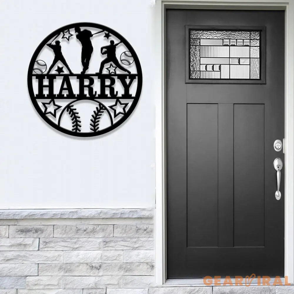 Custom Baseball Metal Wall Art LED Light Personalized Softball Player Name Sign Home Decor Boy Room Decor Nursery Name