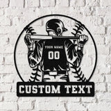 Custom Baseball Metal Wall Art LED Light Personalized Softball Player Name Sign Baseball Lover Sports Room Decor Kids