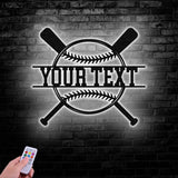 Custom Baseball Metal Wall Art LED Light, Personalized Softball Player Name Sign, Softball Player Name Sign Decor Vs2 - Gearviral