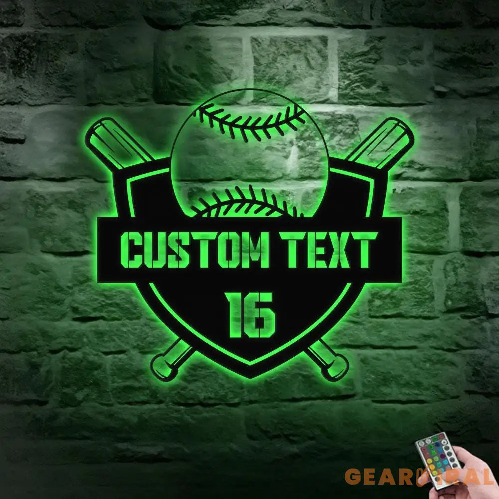 Custom Baseball - Metal Wall Sign with LED Lights - Personalized Family Name Metal Sign Personalized Wall Art