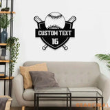 Custom Baseball - Metal Wall Sign with LED Lights - Personalized Family Name Metal Sign Personalized Wall Art