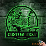 Custom Baseball Name Decor Room Metal Sign with LED Lights Personalized Family Name Metal Sign Personalized Wall Art