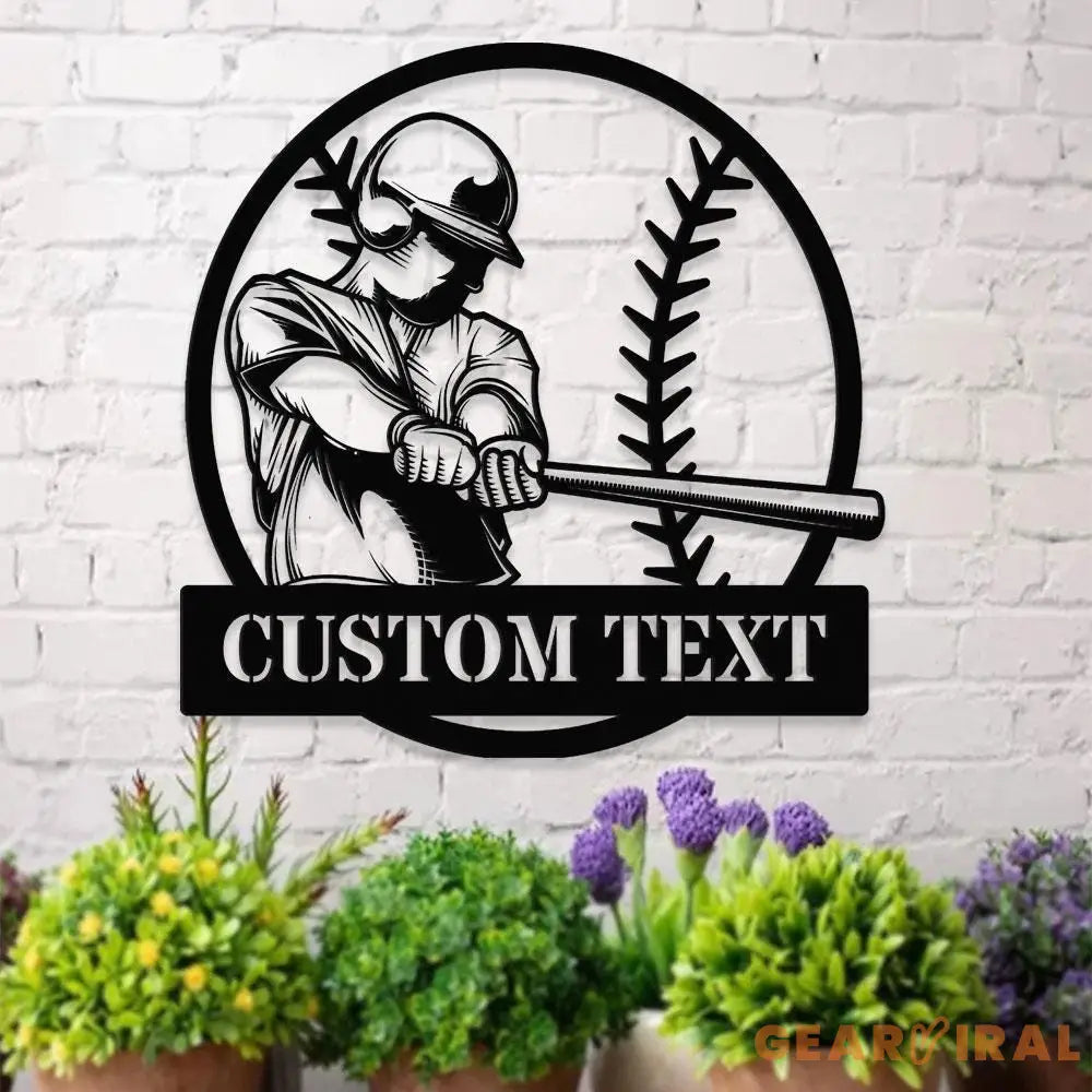 Custom Baseball Name Decor Room Metal Sign with LED Lights Personalized Family Name Metal Sign Personalized Wall Art