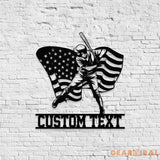 Custom Baseball Player Name Metal Sign with LED Lights Personalized Family Name Metal Sign Personalized Wall Art