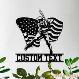 Custom Baseball Player Name Metal Sign with LED Lights Personalized Family Name Metal Sign Personalized Wall Art