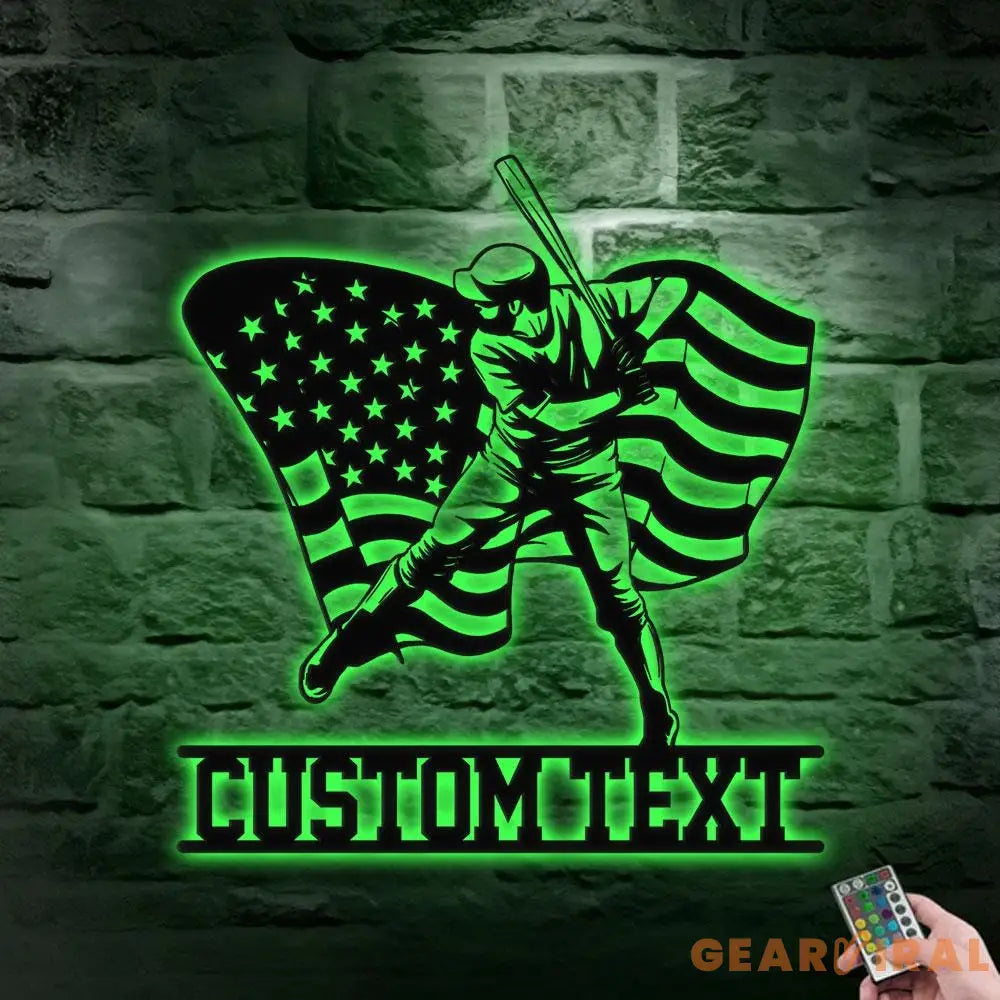 Custom Baseball Player Name Metal Sign with LED Lights Personalized Family Name Metal Sign Personalized Wall Art