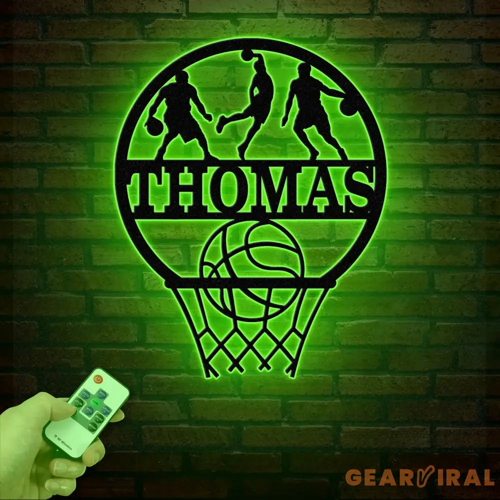 Custom Basketball LED Light Sports Wall Sign with Name and Number Ideal Gift for Athletes Nursery Decor Kids Name Sign