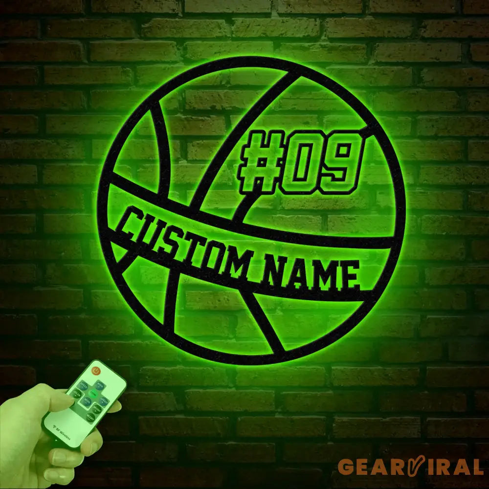 Custom Basketball LED Light Sports Wall Sign with Name and Number Ideal Gift for Athletes Nursery Decor Kids Name Sign