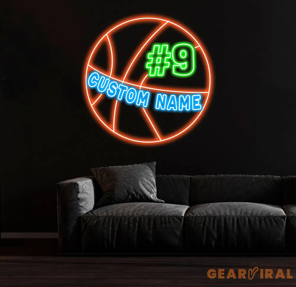 Custom Basketball LED Neon Light Sports Wall Sign with Name and Number Ideal Gift for Athletes Nursery Decor Kids Name