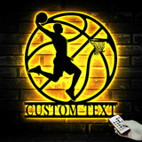 Custom Basketball Metal Wall Art LED Light - Personalized Player Lover Sign Home Decor - Ideal for Home Decor & Gift - Basketball Man Gift | GearViral