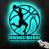Custom Basketball Metal Wall Art LED Light - Personalized Player Lover Sign Home Decor - Ideal for Home Decor & Gift - Basketball Man Gift | GearViral