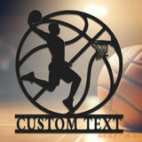 Custom Basketball Metal Wall Art LED Light - Personalized Player Lover Sign Home Decor - Ideal for Home Decor & Gift