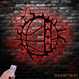Custom Basketball Metal Wall Art Led Light Basketball Metal Sign Basketball Player Name Sign Basketball Wall Decor