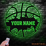 Custom Basketball Metal Wall Art Led Light Basketball Metal Sign Basketball Player Name Sign Basketball Wall Decor
