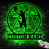Custom Basketball Metal Wall with Led Light - Female Basketball - Basketball Lover - Unique Gift | GearViral