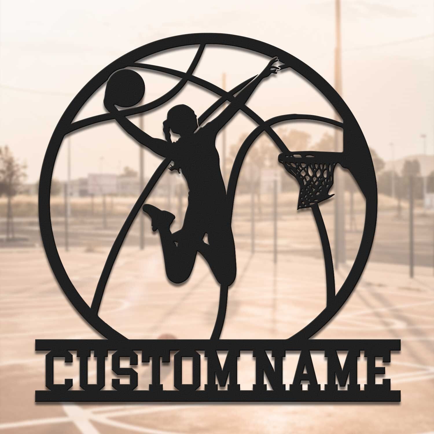 Custom Basketball Metal Wall with Led Light - Female Basketball - Basketball Lover - Unique Gift | GearViral