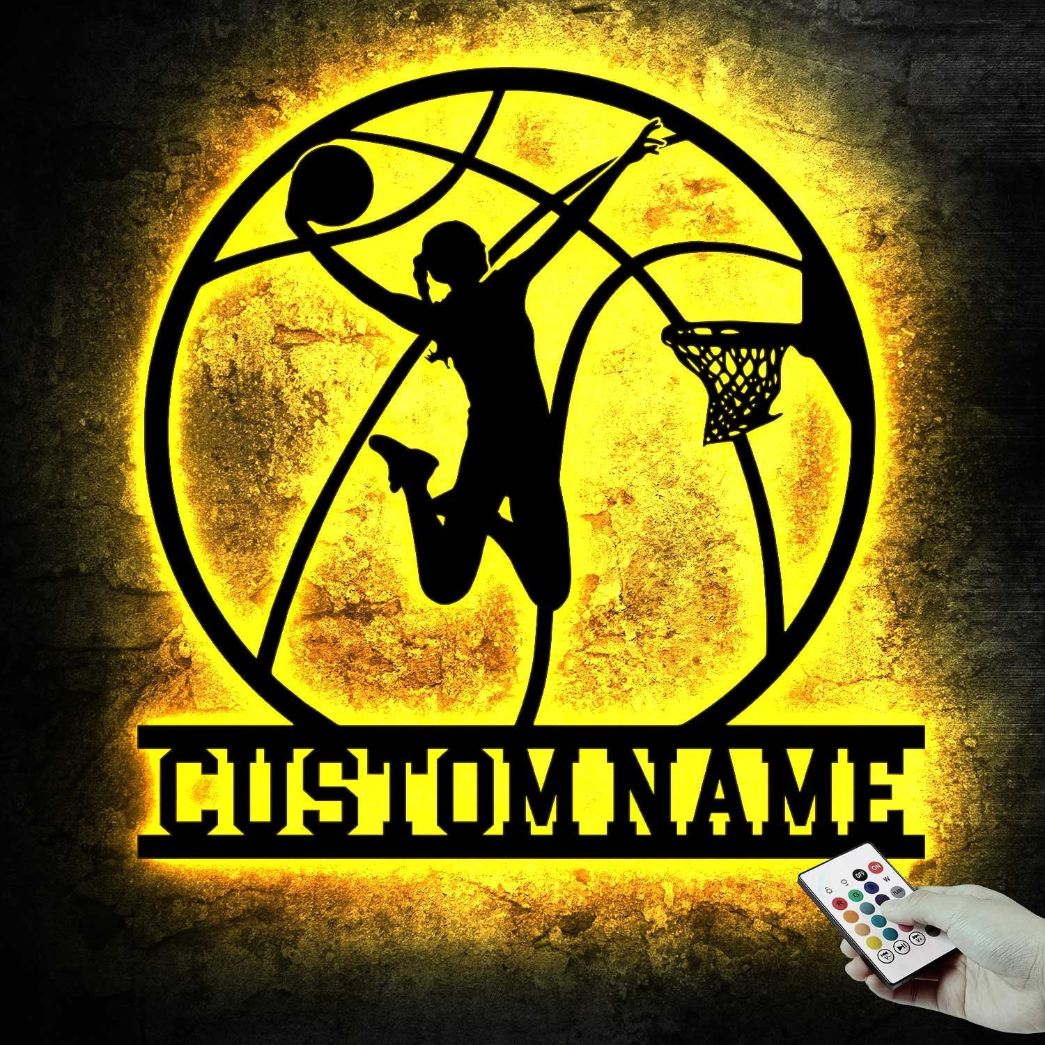 Custom Basketball Metal Wall with Led Light - Female Basketball - Basketball Lover - Unique Gift | GearViral