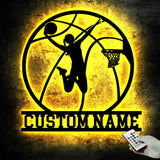 Custom Basketball Metal Wall with Led Light - Female Basketball - Basketball Lover - Unique Gift | GearViral