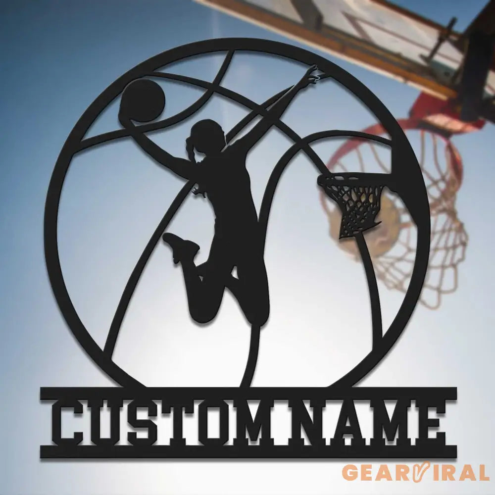 Custom Basketball Metal Wall with Led Light - Female Basketball - Basketball Lover - Unique Gift | GearViral