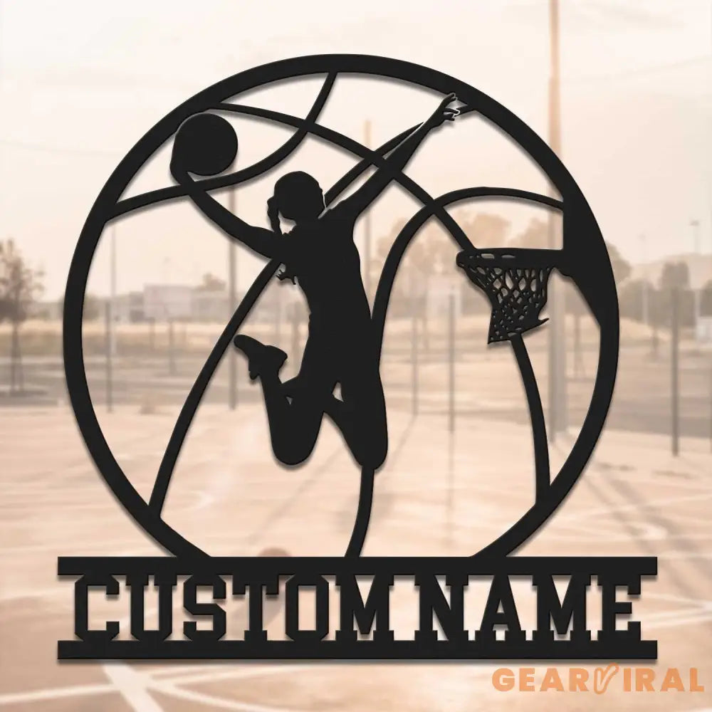 Custom Basketball Metal Wall with Led Light - Female Basketball - Basketball Lover - Unique Gift | GearViral