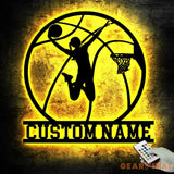 Custom Basketball Metal Wall with Led Light - Female Basketball - Basketball Lover - Unique Gift | GearViral