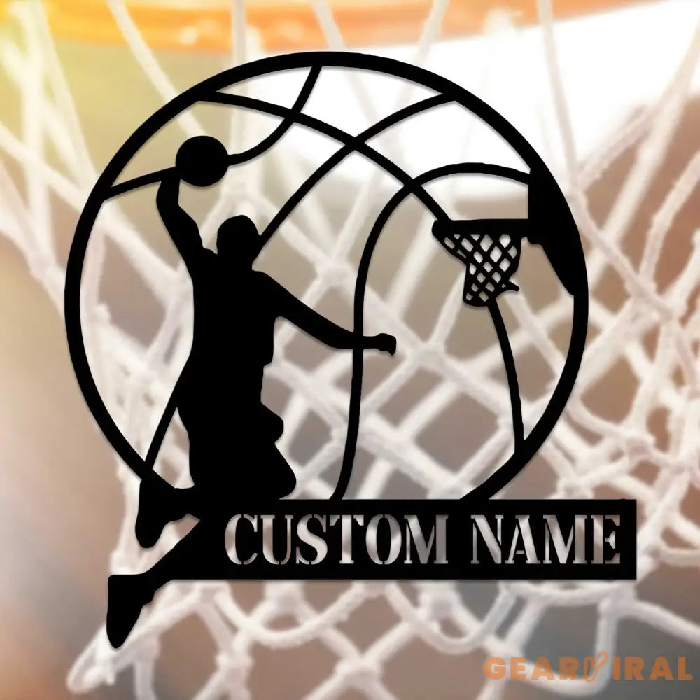 Custom Basketball Player Metal Wall Art LED Light Personalized Man Lover Sign Home Decor Kid Boy Girl Nursery