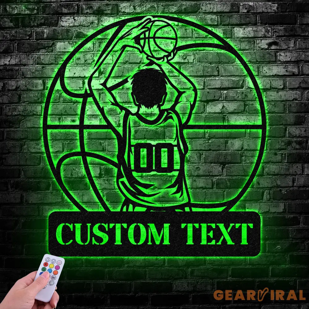 Custom Basketball Player Metal Wall Art Led Light Basketball Metal Sign Basketball Player Name Sign Basketball Wall