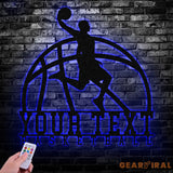 Custom Basketball Player Metal Wall Art Led Light Basketball Metal Sign Basketball Player Name Sign Basketball Wall