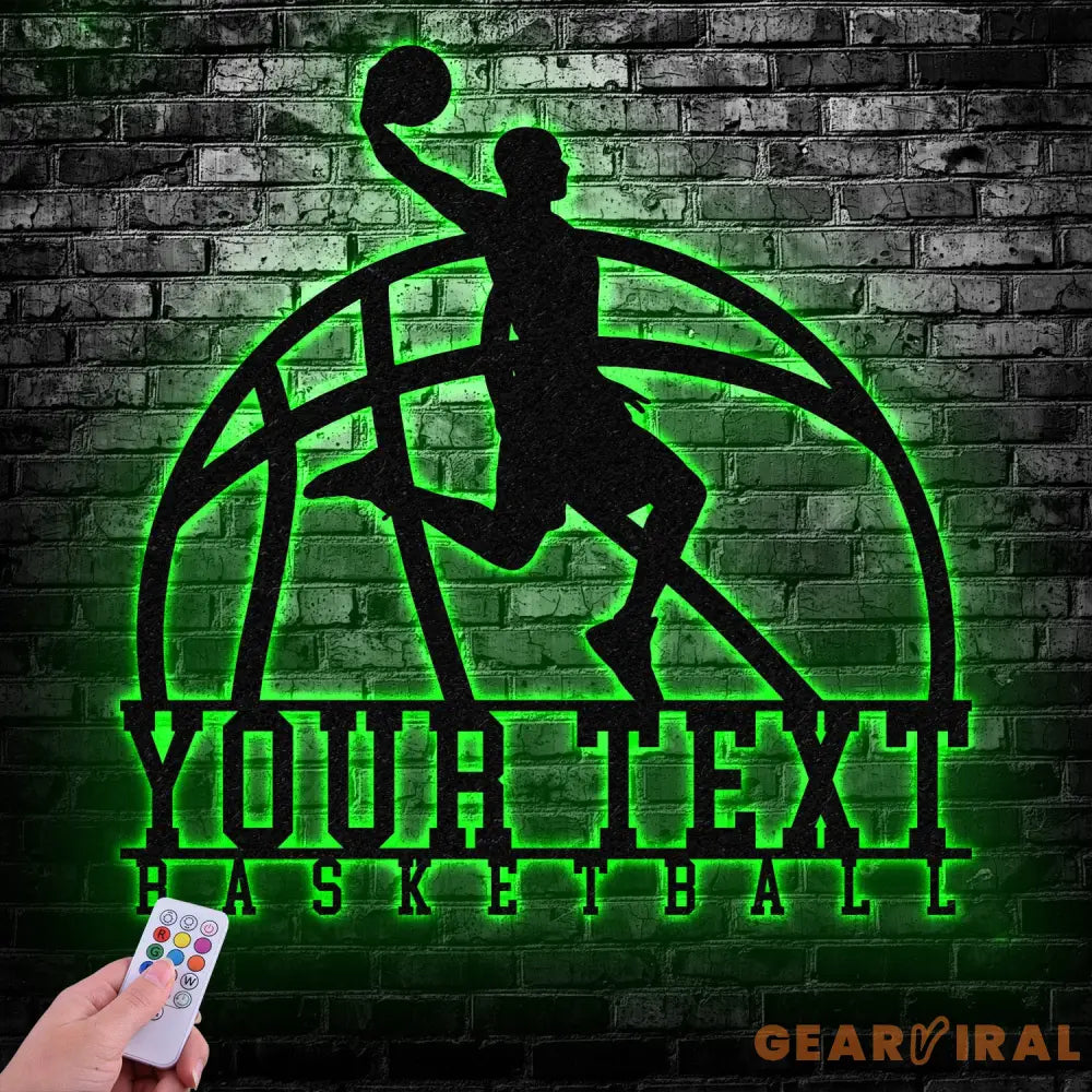 Custom Basketball Player Metal Wall Art Led Light Basketball Metal Sign Basketball Player Name Sign Basketball Wall