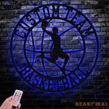 Custom Basketball Player Metal Wall Art Led Light Basketball Metal Sign Basketball Player Name Sign Basketball Wall
