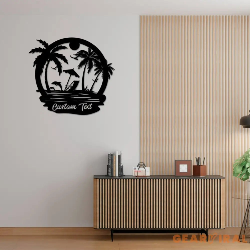 Custom Beach Decor Nautical Decor Lake House Decor Summer Beach House Sign Metal Coastal Decor Outdoor Sign Sunset