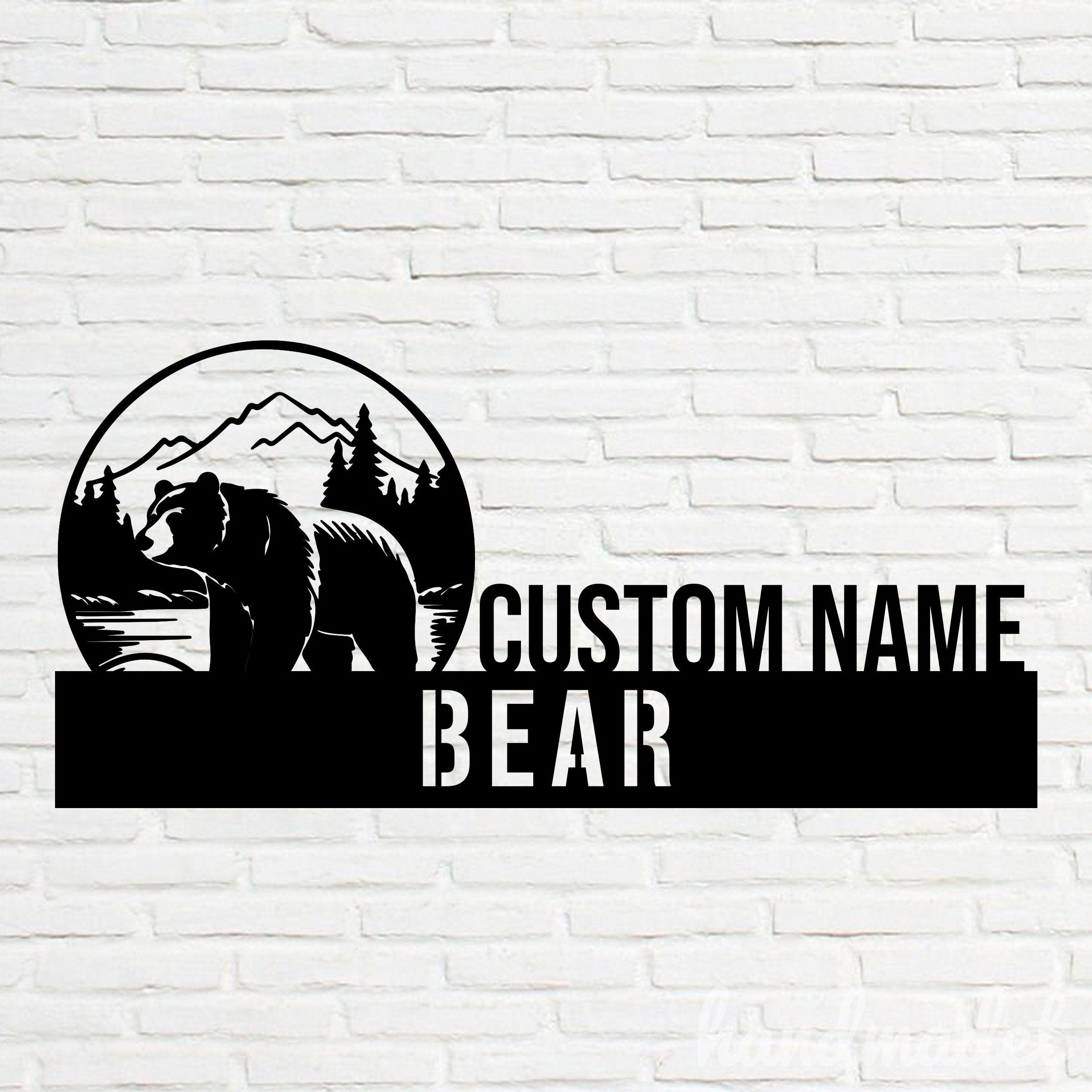 Custom Bear Desk Name Plate - Bear Animal Metal Nameplate For Desk - Desk Nameplate - Office Decor | GearViral