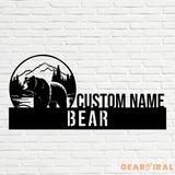Custom Bear Desk Name Plate - Bear Animal Metal Nameplate For Desk - Desk Nameplate - Office Decor | GearViral