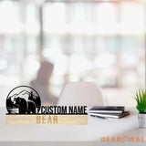 Custom Bear Desk Name Plate - Bear Animal Metal Nameplate For Desk - Desk Nameplate - Office Decor | GearViral