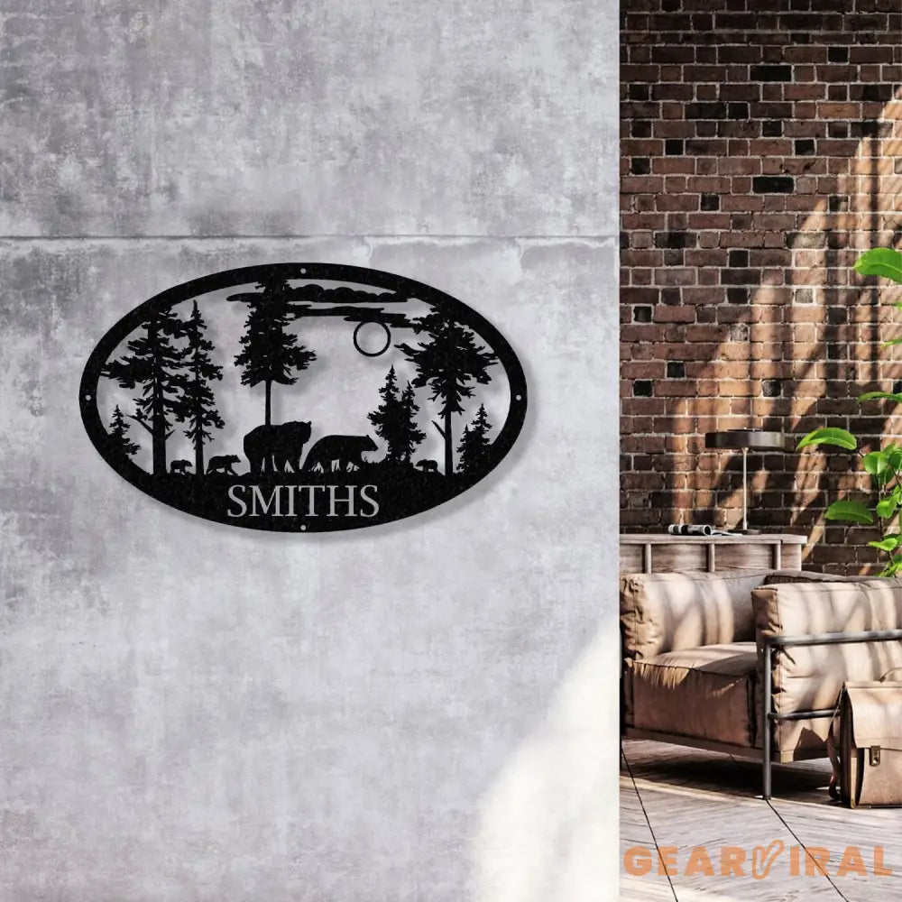 Custom Bear Family Cabin Wall Art LED Light Cabin Decor Outdoor Bear Decor - Gearviral