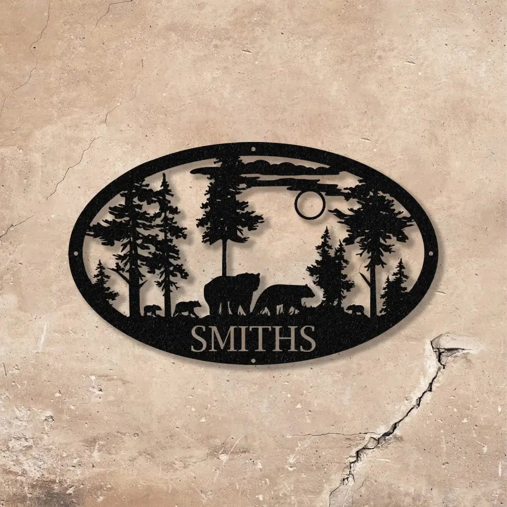 Custom Bear Family Cabin Wall Art LED Light Cabin Decor Outdoor Bear Decor - Gearviral