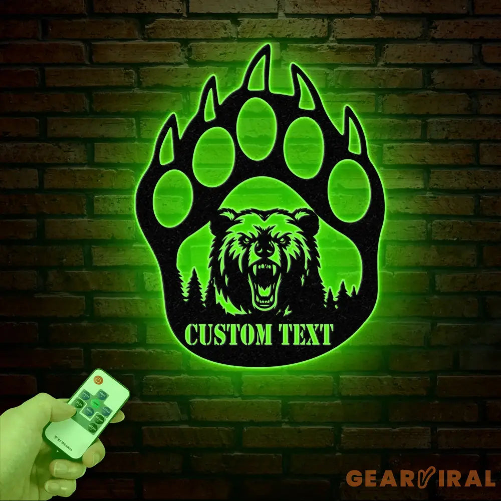 Custom Bear Hand Cabin Sign Mountain Decor Personalized Metal Bear Sign Cabin Decor Outdoor Bear Decor Rustic Cabin