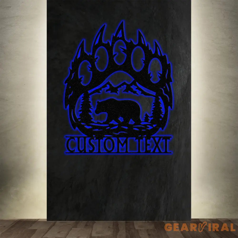 Custom Bear Hand Cabin Sign Mountain Decor Personalized Metal Bear Sign Cabin Decor Outdoor Bear Decor Rustic Cabin