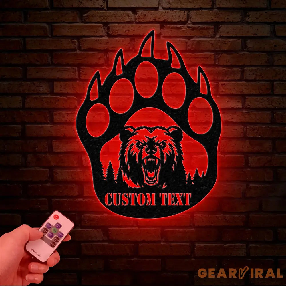 Custom Bear Hand Cabin Sign Mountain Decor Personalized Metal Bear Sign Cabin Decor Outdoor Bear Decor Rustic Cabin