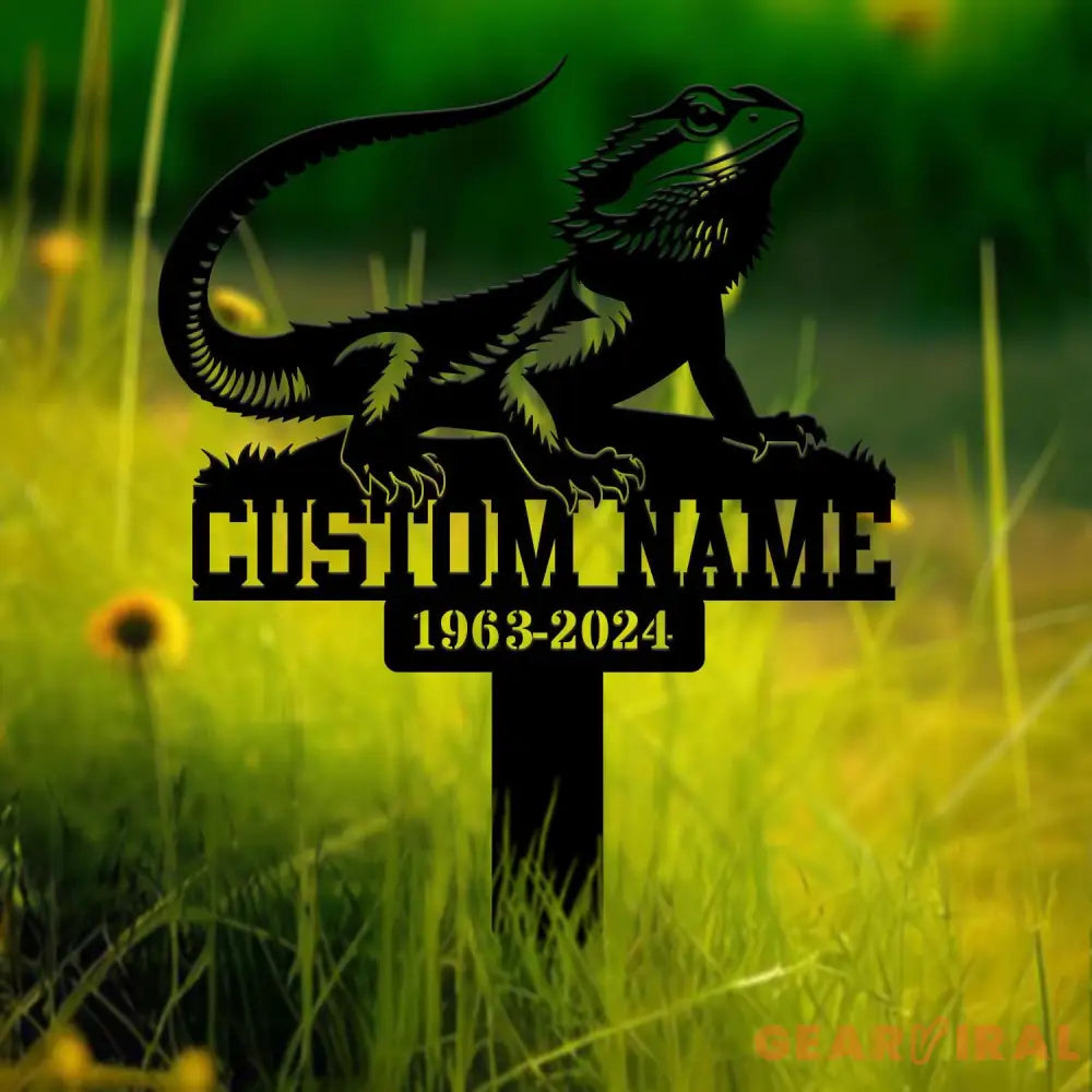 Custom Bearded Dragon Memorial Plaque Stake Personalized Pet Memorial Metal Sign Sympathy Sign Pet Grave Marker