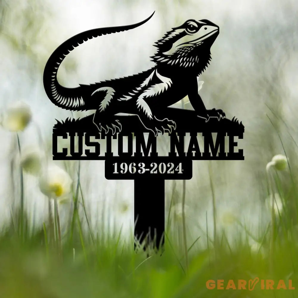 Custom Bearded Dragon Memorial Plaque Stake Personalized Pet Memorial Metal Sign Sympathy Sign Pet Grave Marker