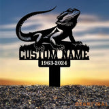 Custom Bearded Dragon Memorial Plaque Stake Personalized Pet Memorial Metal Sign Sympathy Sign Pet Grave Marker