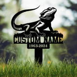 Custom Bearded Dragon Memorial Plaque Stake Personalized Pet Memorial Metal Sign Sympathy Sign Pet Grave Marker