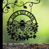 Custom Bee Farm Sign Bee Metal Sign Honey Bee Garden Decor Flower Bee Garden Art Florists Gift Bee Yard Sign Bee Keeper