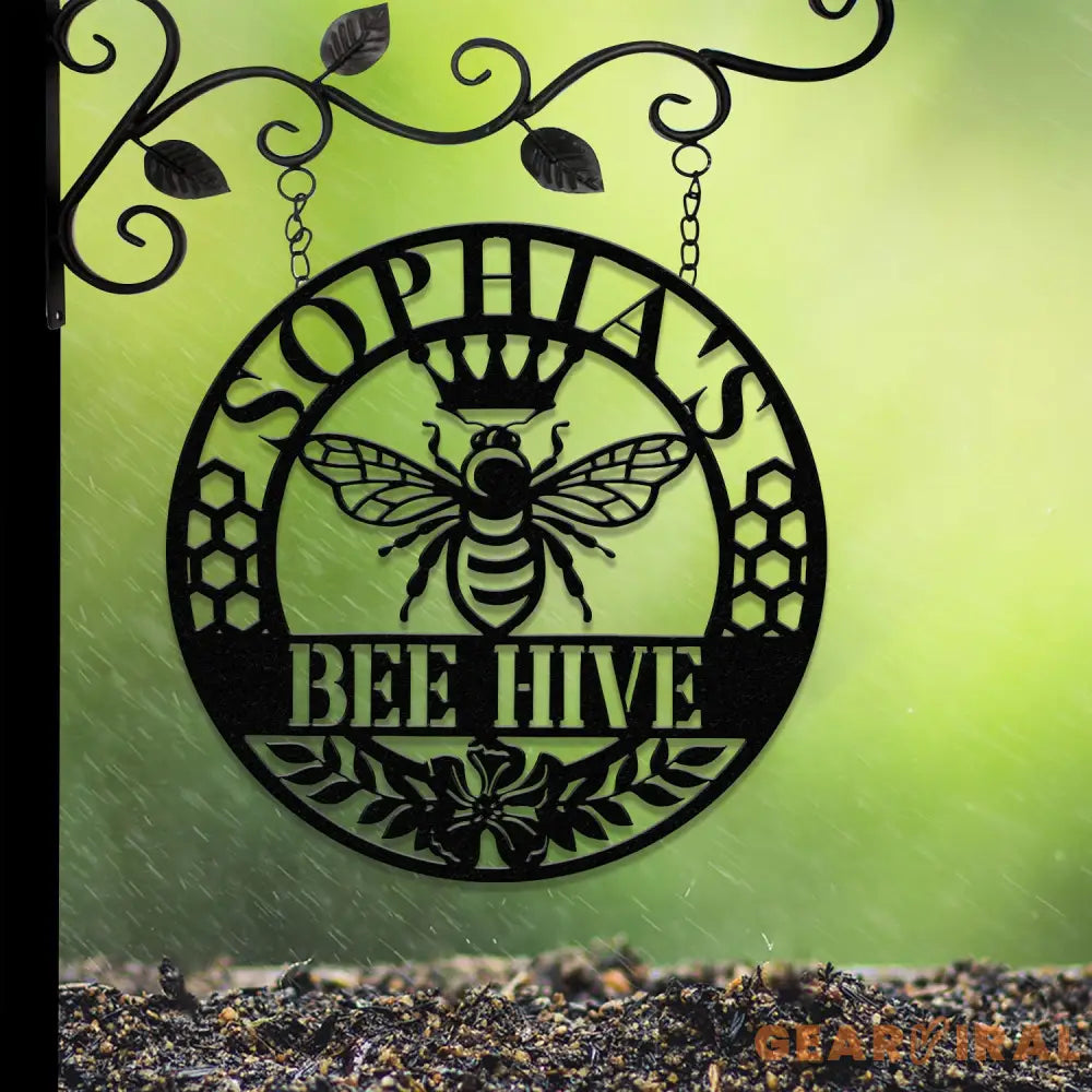 Custom Bee Farm Sign Personalized Honey Bee Sign Metal Bee Decor Bee Hive Garden Welcome Family Bee Sign Gift for